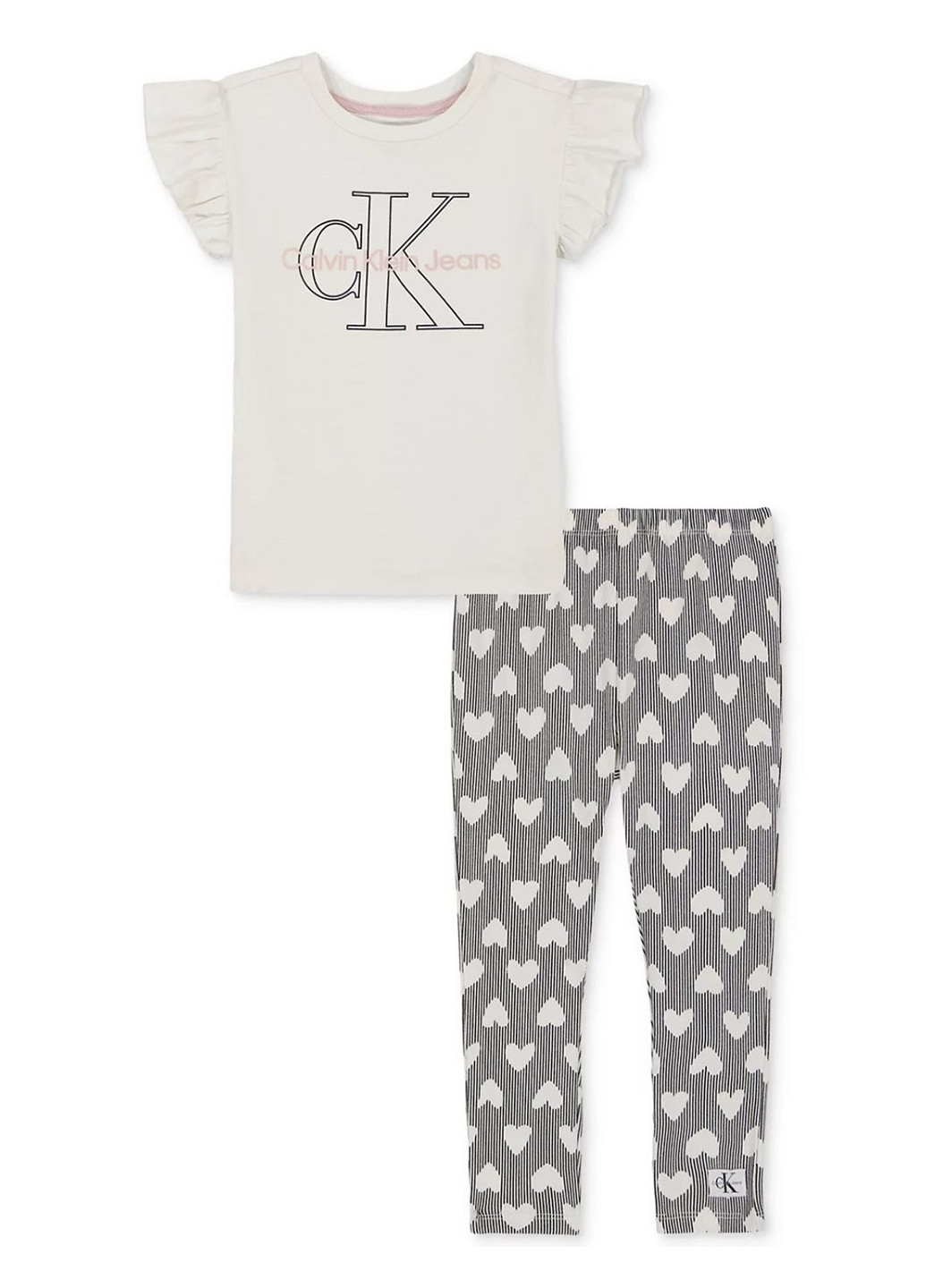 Молочный летний комплект (футболка, леггинсы) Calvin Klein