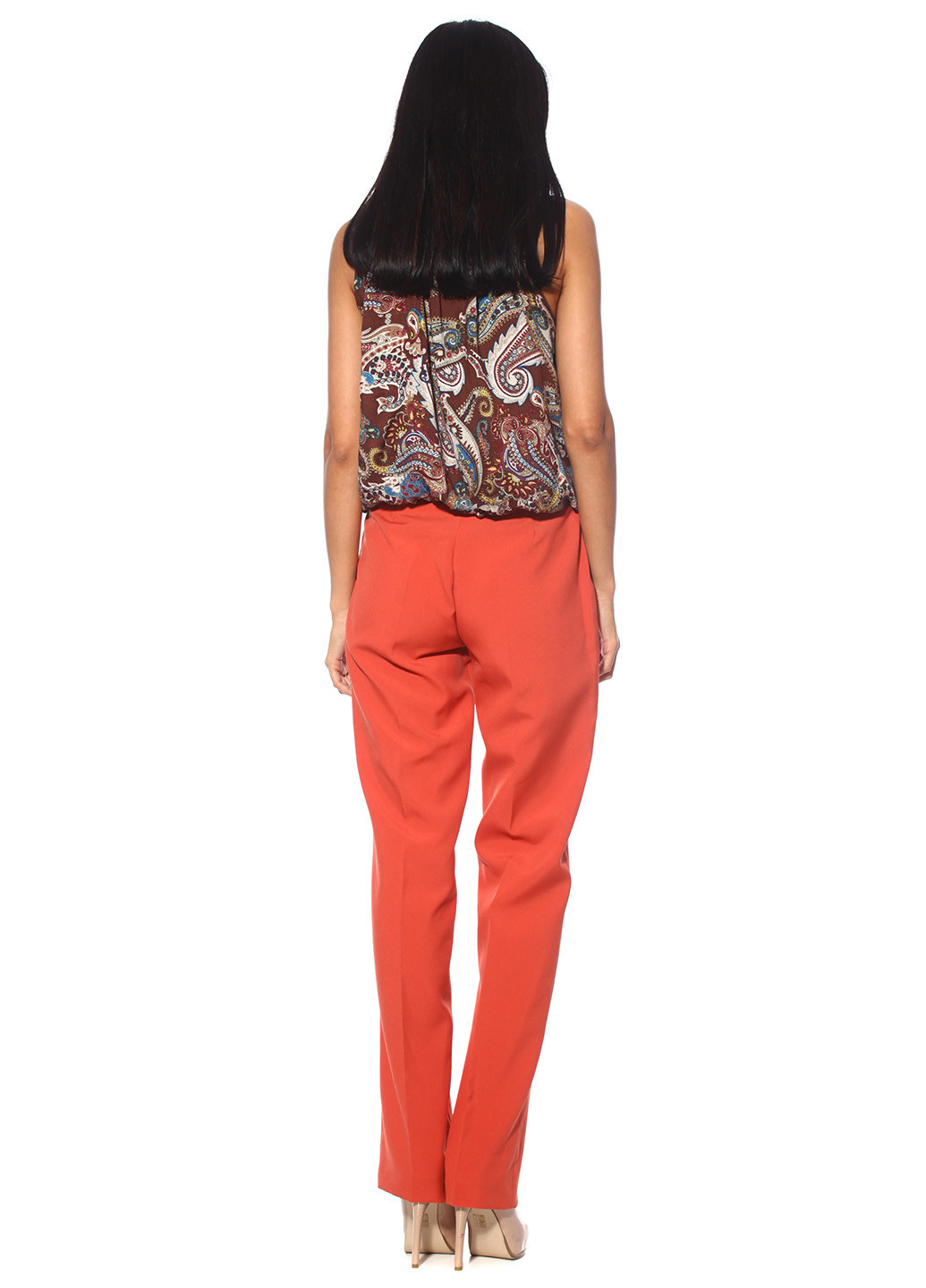 Оранжевые кэжуал летние прямые брюки Absolute Woman