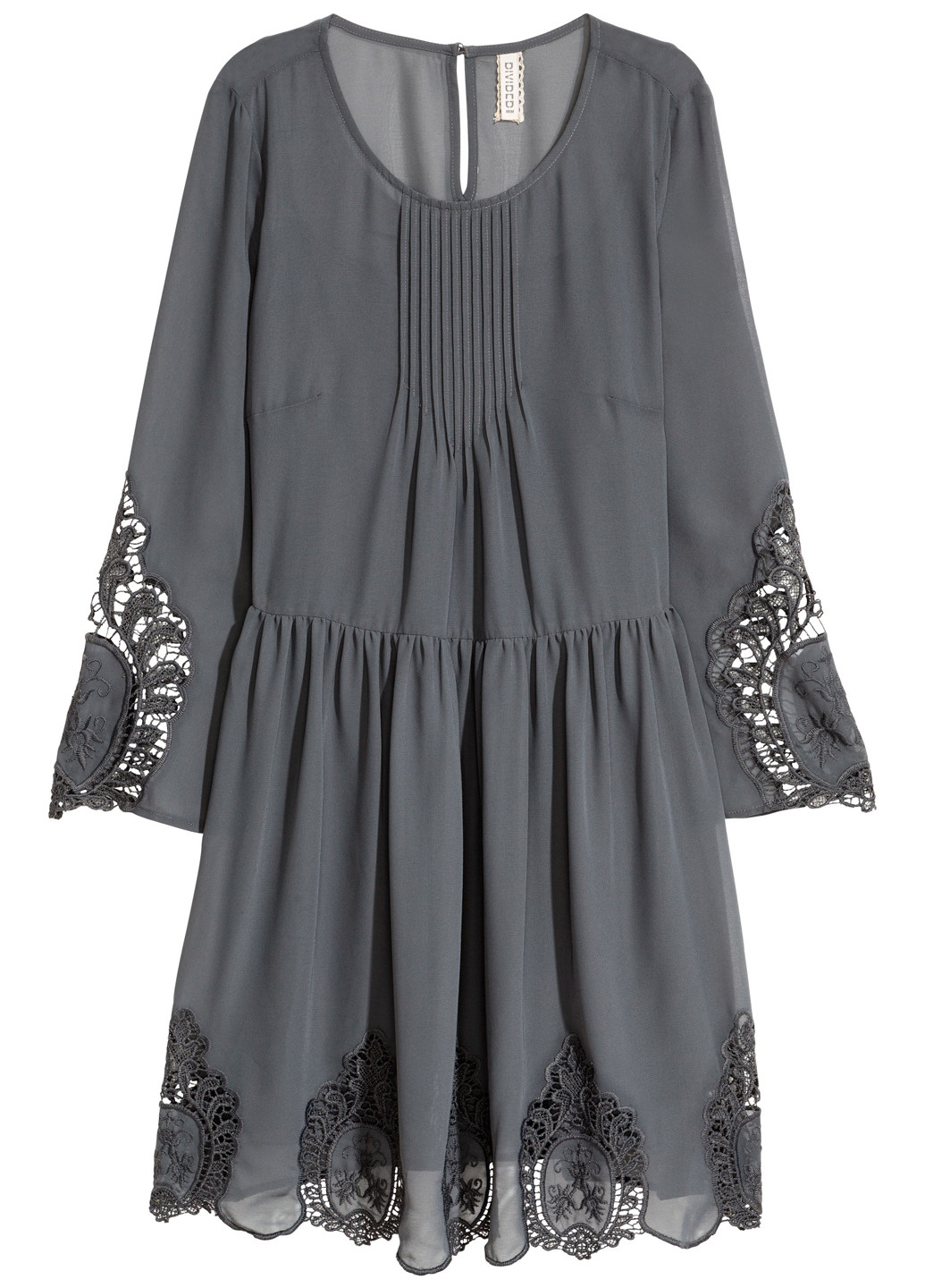 Темно-серое кэжуал платье H&M фактурное