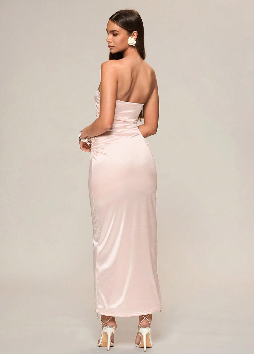 Пудрова святковий, вечірня сукня SHEIN однотонна