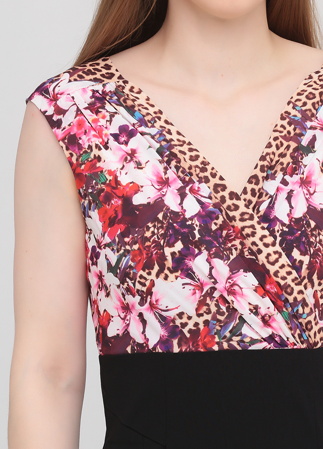 Комбинированное кэжуал платье на запах Vero Moda с цветочным принтом