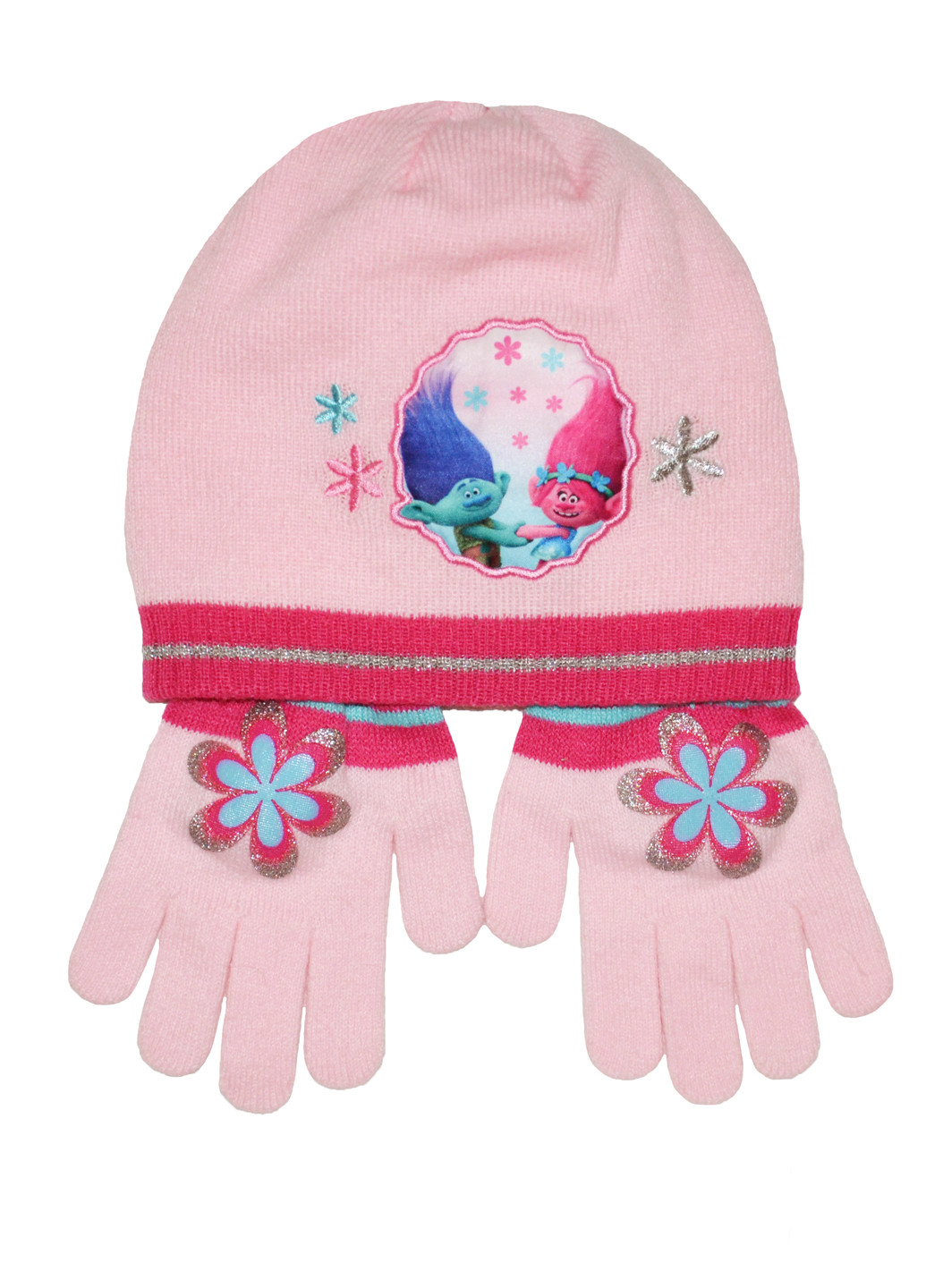Комплект (шапка, перчатки) Disney шапка + перчатки персонажи розовые кэжуалы акрил