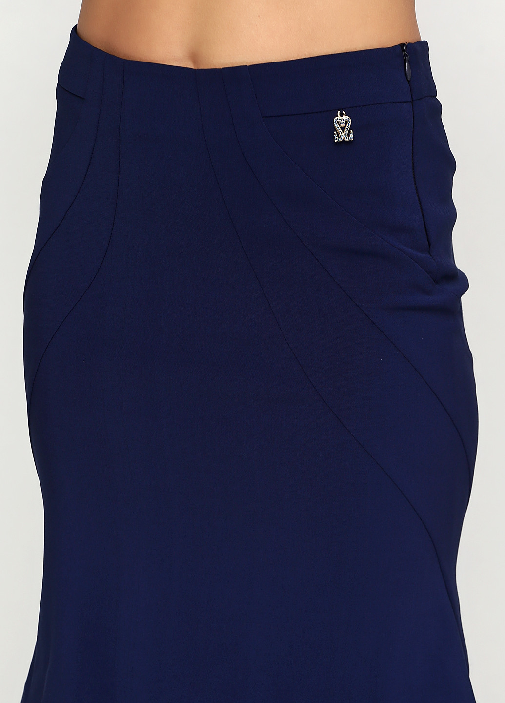 Синяя офисная однотонная юбка Sassofono со средней талией