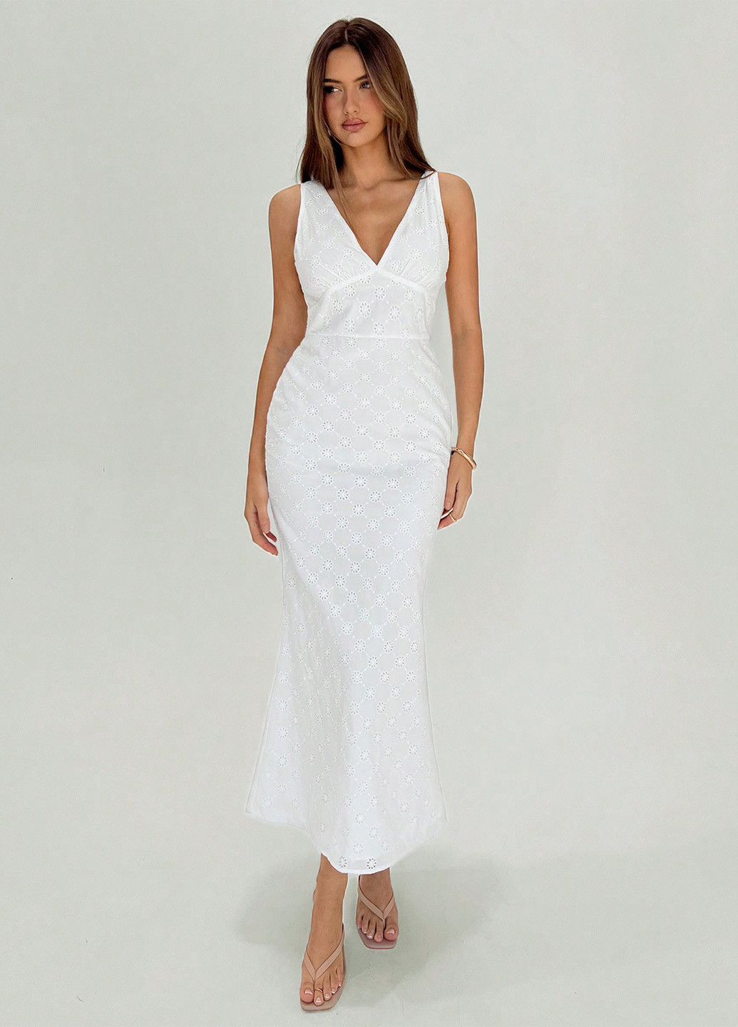 Білий кежуал сукня годе SHEIN однотонна