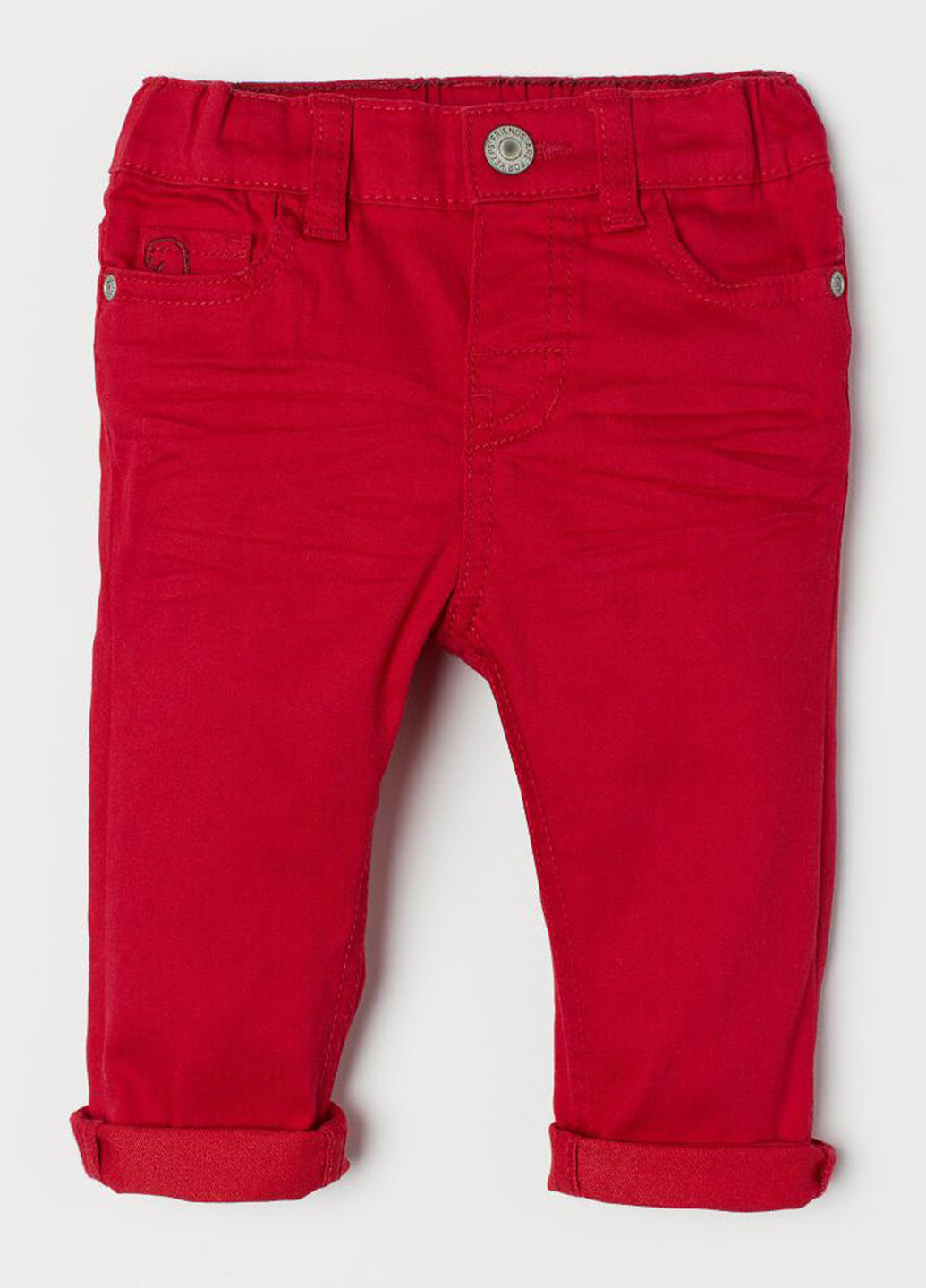 Красные кэжуал демисезонные брюки зауженные H&M