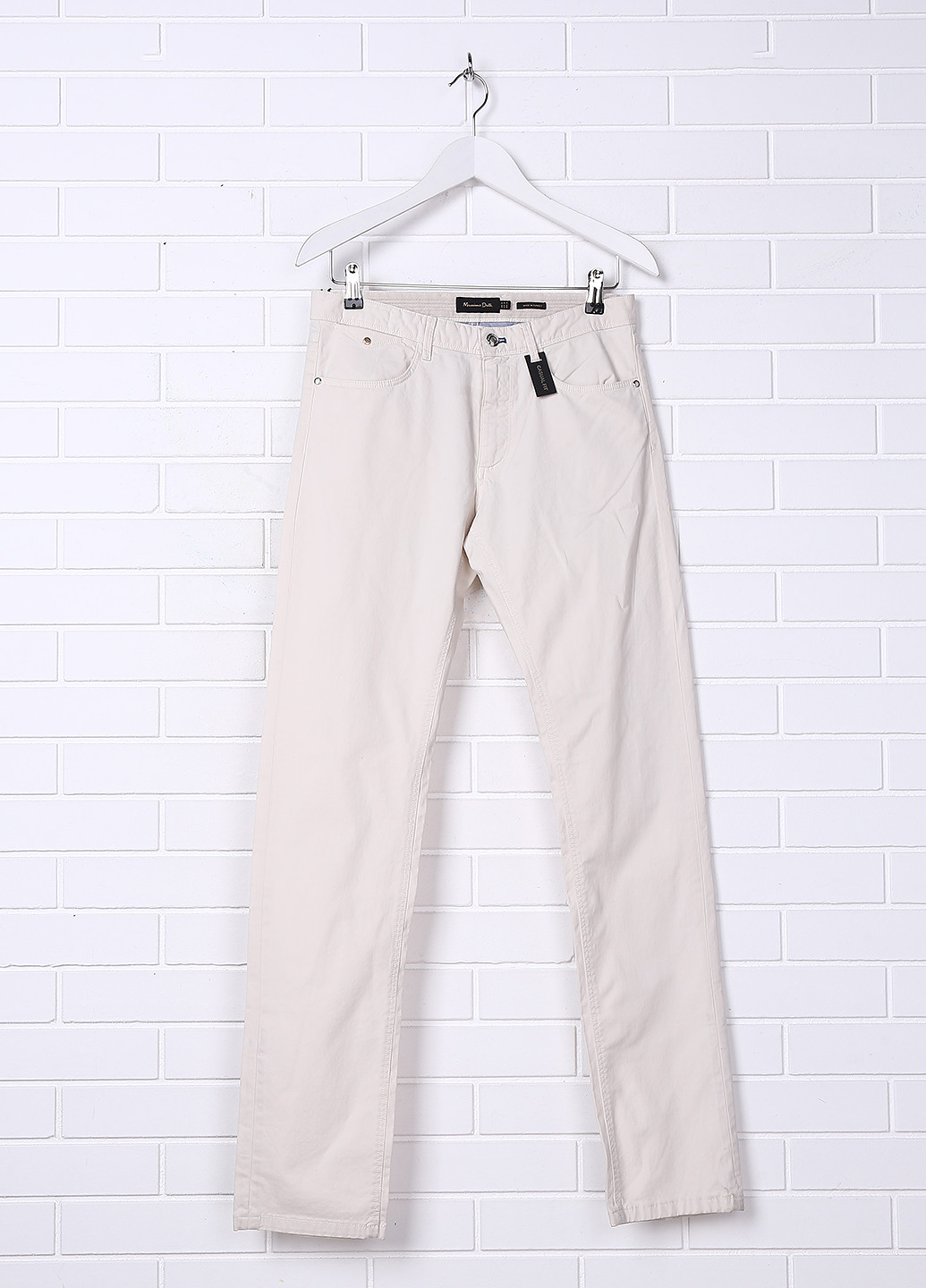 Молочные джинсовые летние прямые брюки Massimo Dutti