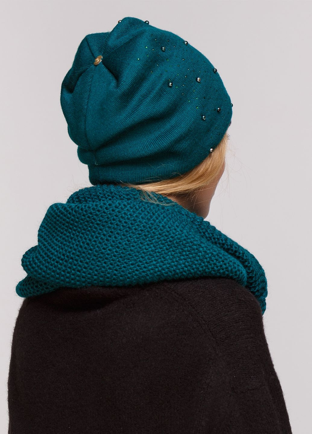 Теплый зимний комплект (шапка, шарф-снуд) на флисовой подкладке 660040 DeMari марс (239417743)