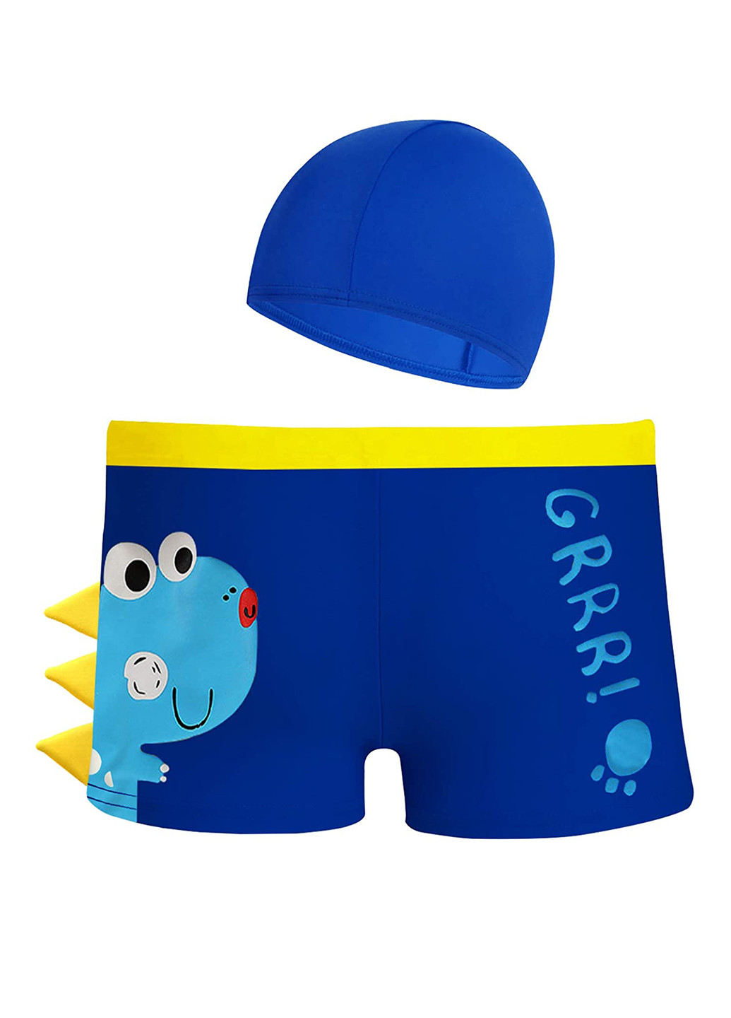 Комплект (плавки, шапка) Fashion боксеры надписи синие пляжные нейлон