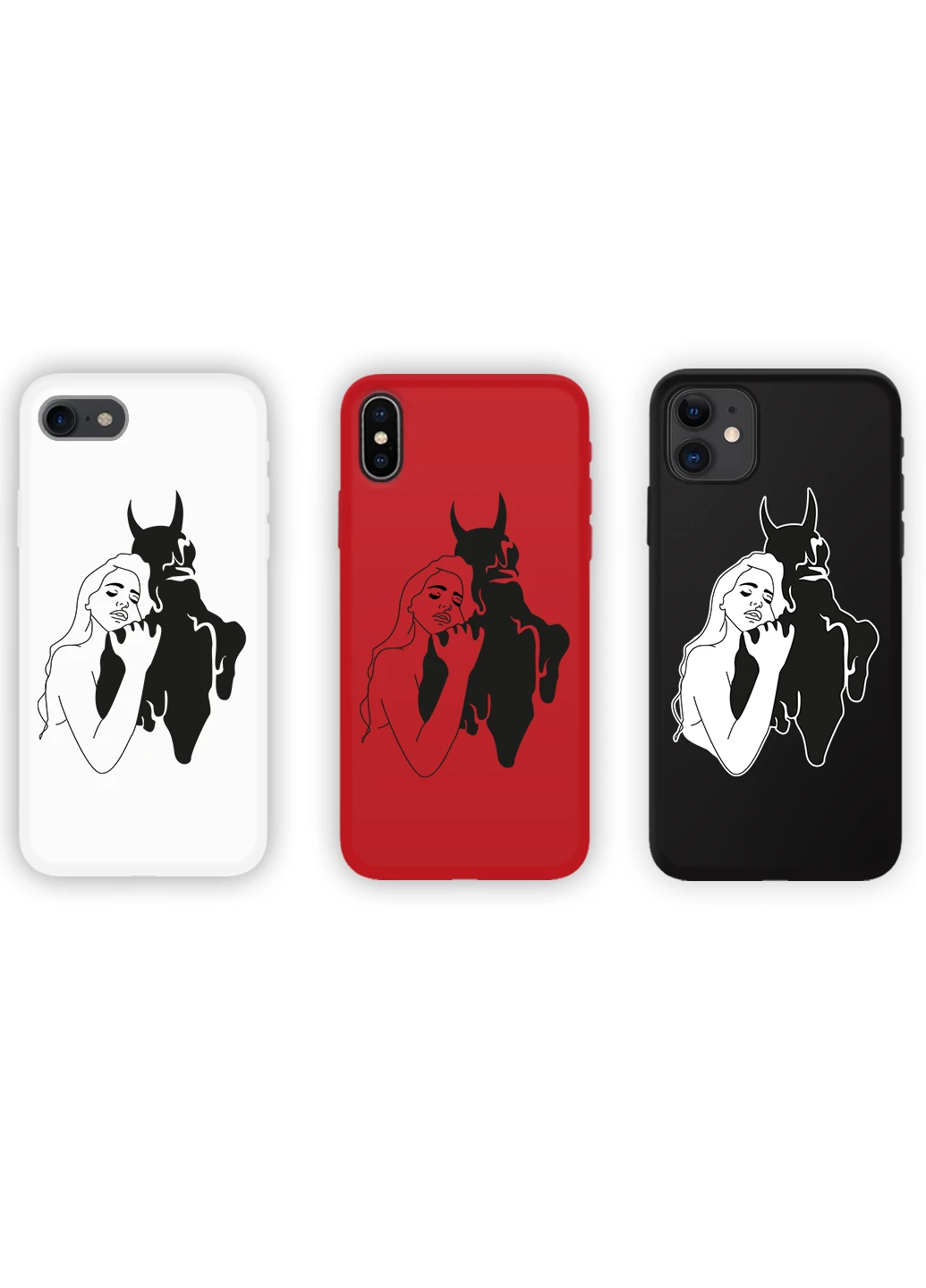 Чохол силіконовий Apple Iphone Xs Контурний мінімалізм (Contour minimalism) (8938-1358) MobiPrint (219778316)