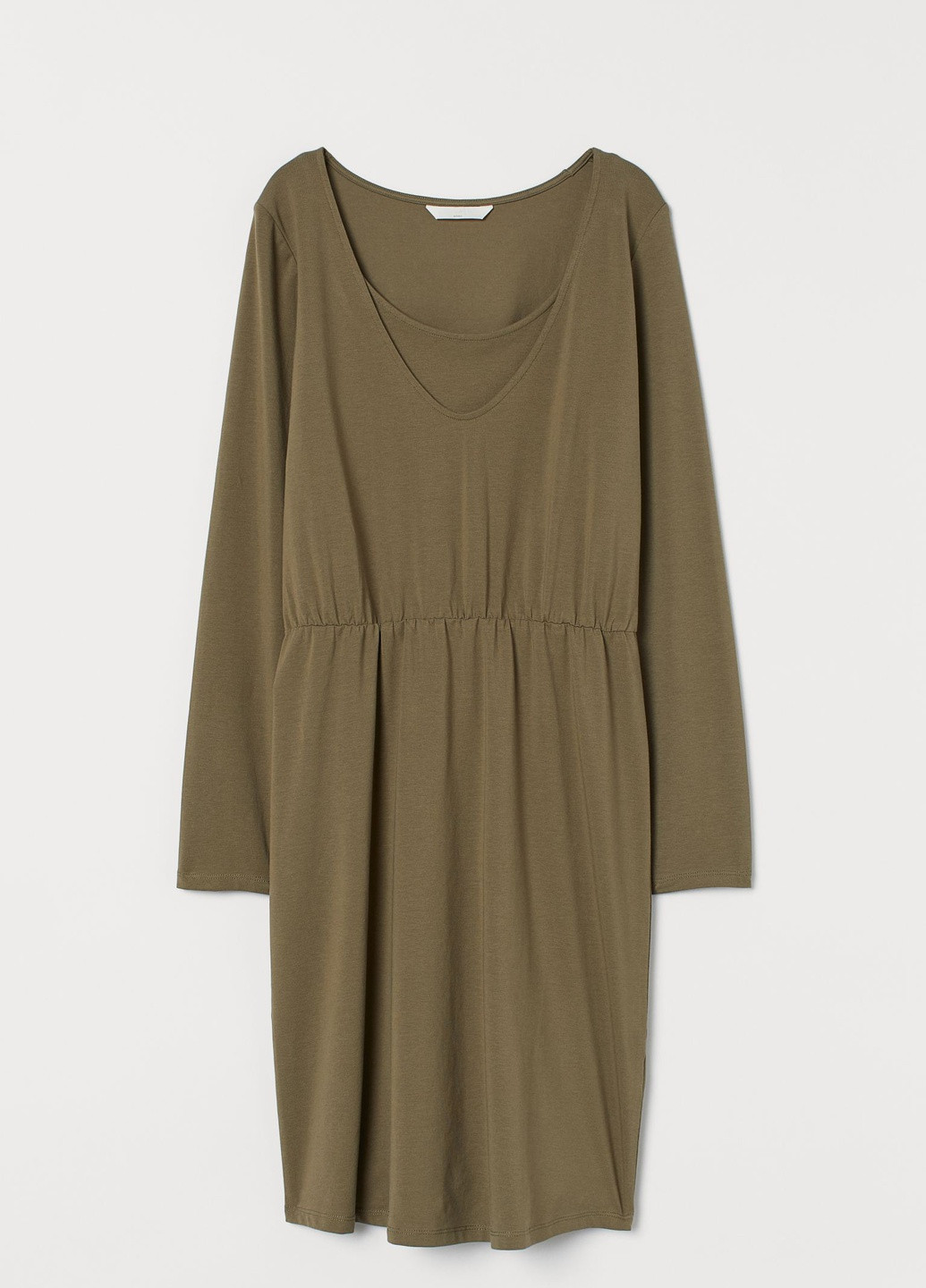 Оливкова (хакі) кежуал сукня для годуючих H&M однотонна