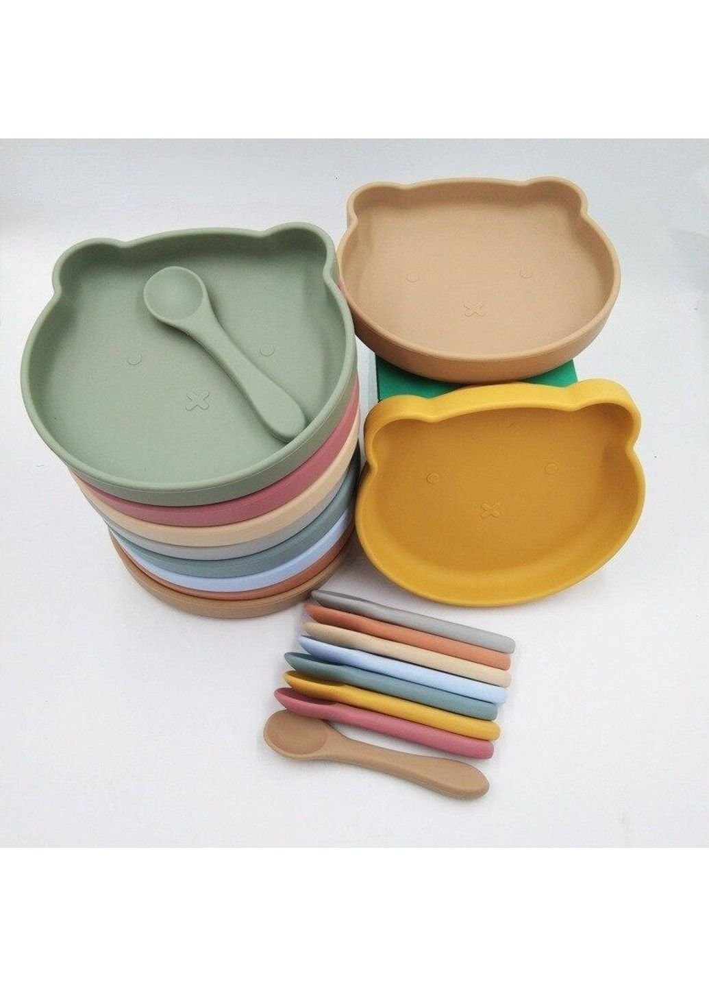 Детский набор посуды 6434 2 предмета коричневый No Brand (253625120)