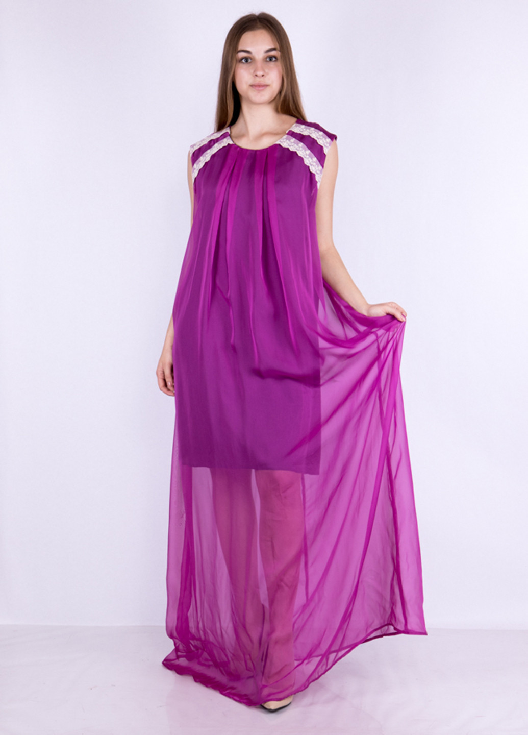 Фуксиновое (цвета Фуксия) кэжуал платье Time of Style однотонное