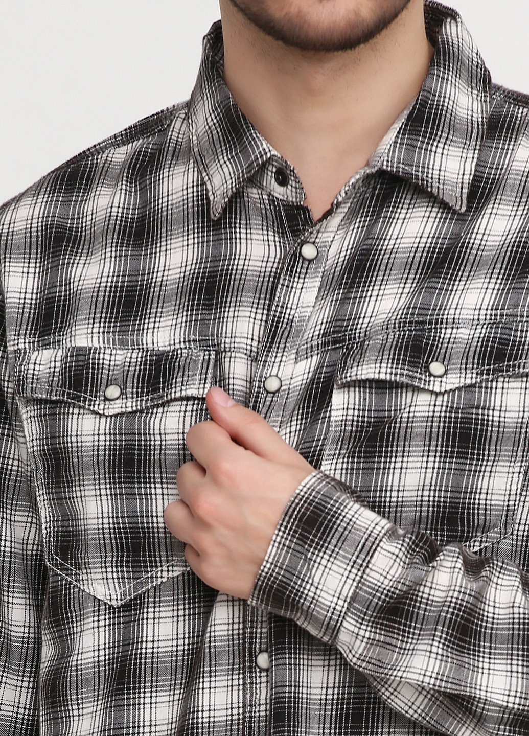 Черная кэжуал рубашка в клетку Blend с длинным рукавом