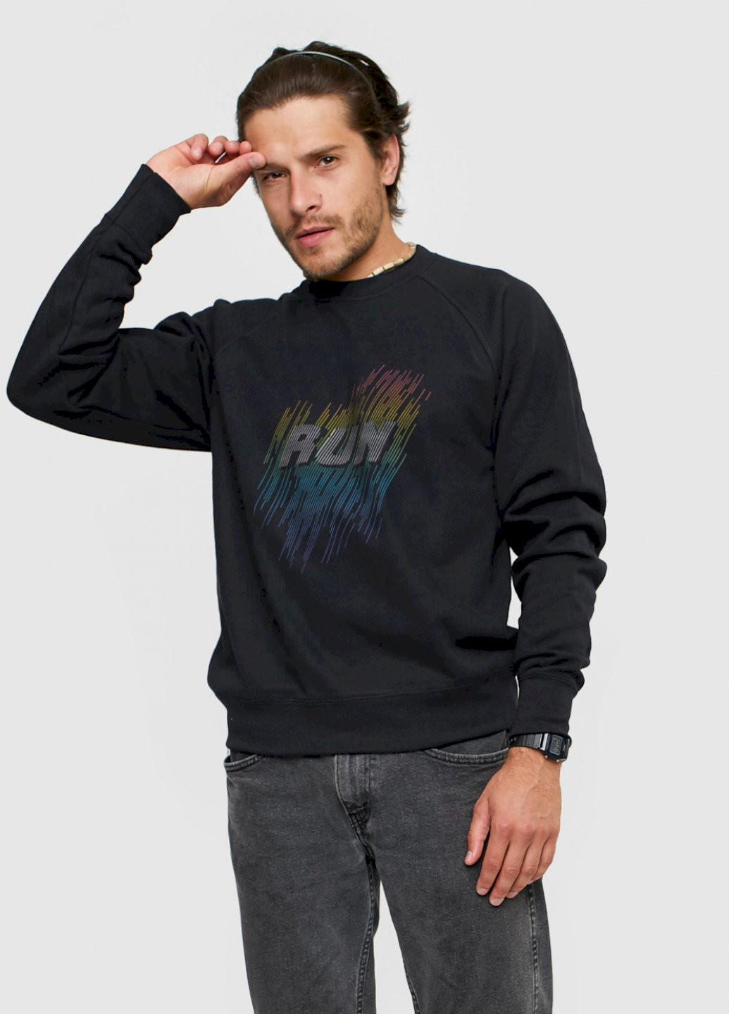 Черный свитшот мужской YAPPI рисунок (251424220)