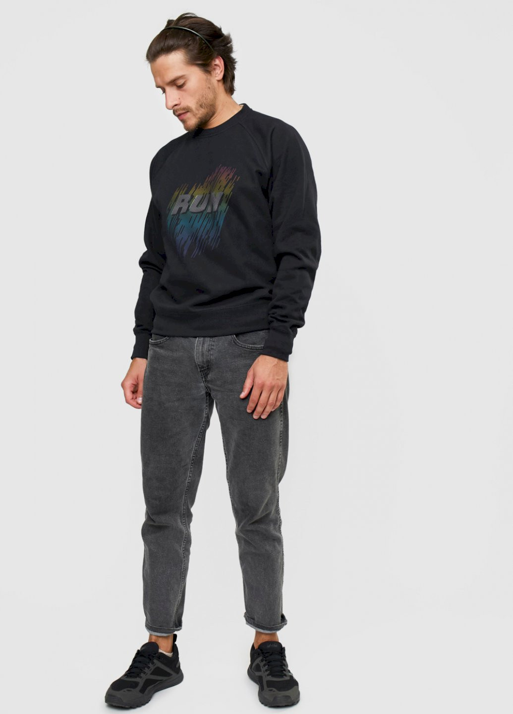 Черный свитшот мужской YAPPI рисунок (251424220)