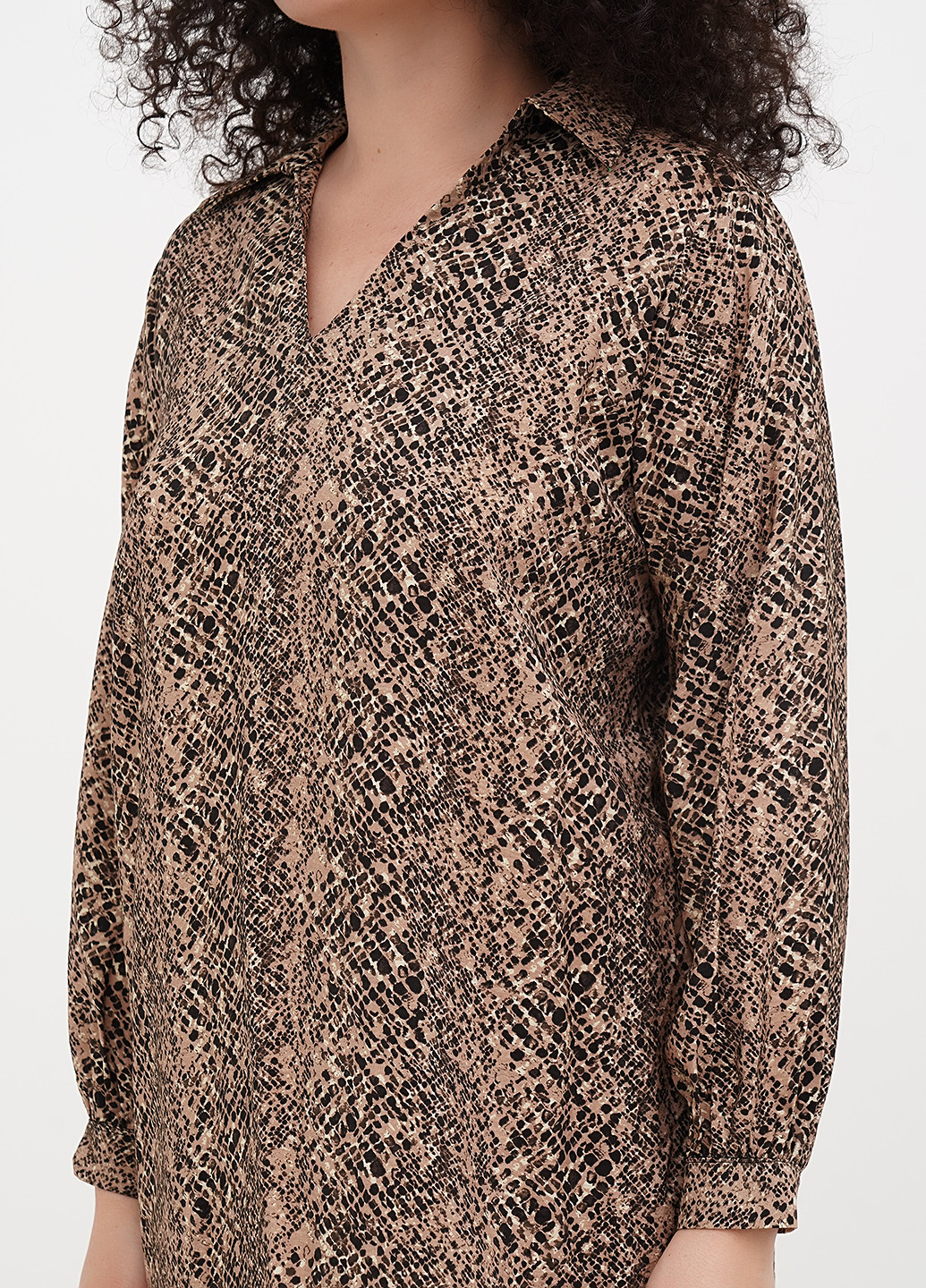 Темно-бежева кежуал сукня сукня-сорочка George з абстрактним візерунком