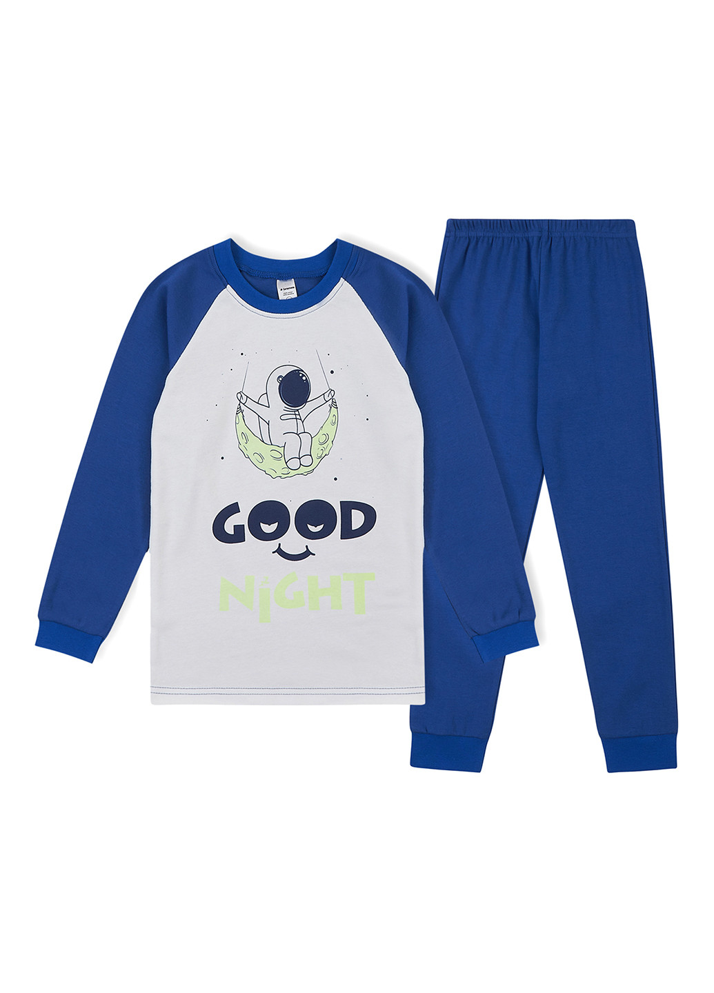 Синя всесезон піжами (лонгслів, штани) лонгслів + брюки Garnamama