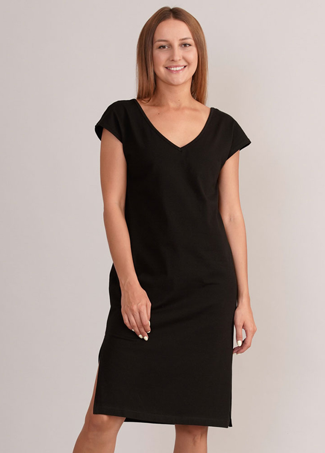 Черное кэжуал платье платье-футболка Promin. однотонное