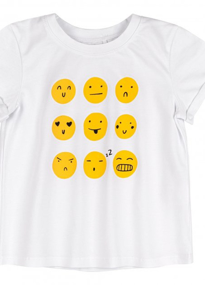 Белая футболка для девочки (фб893)жёлтый Бемби