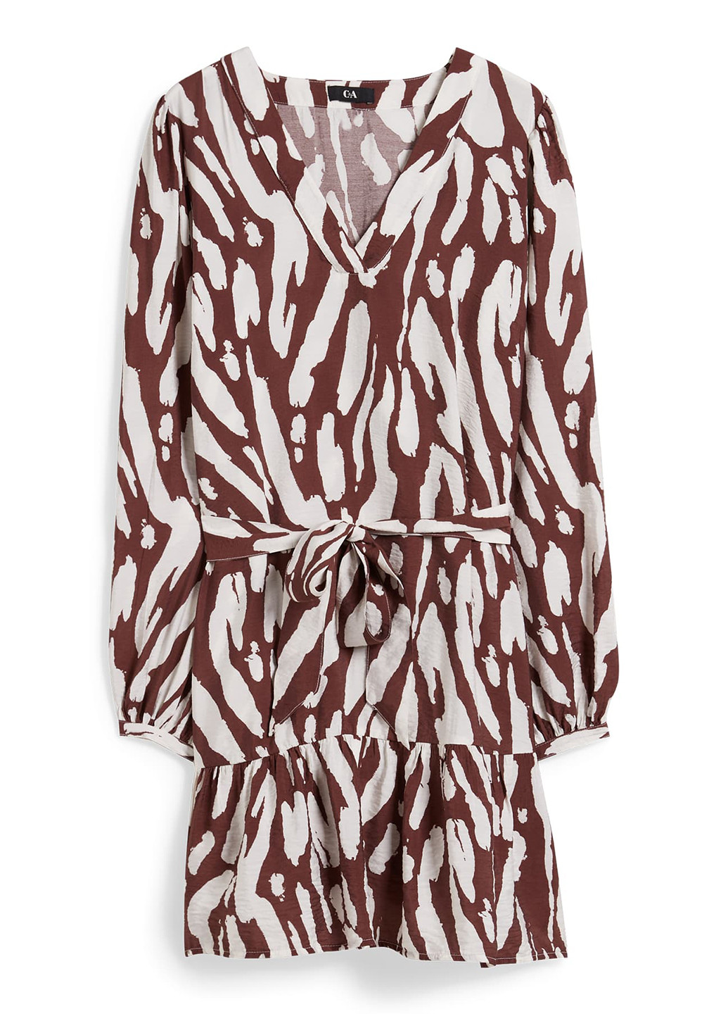 Коричнева кежуал сукня C&A з абстрактним візерунком