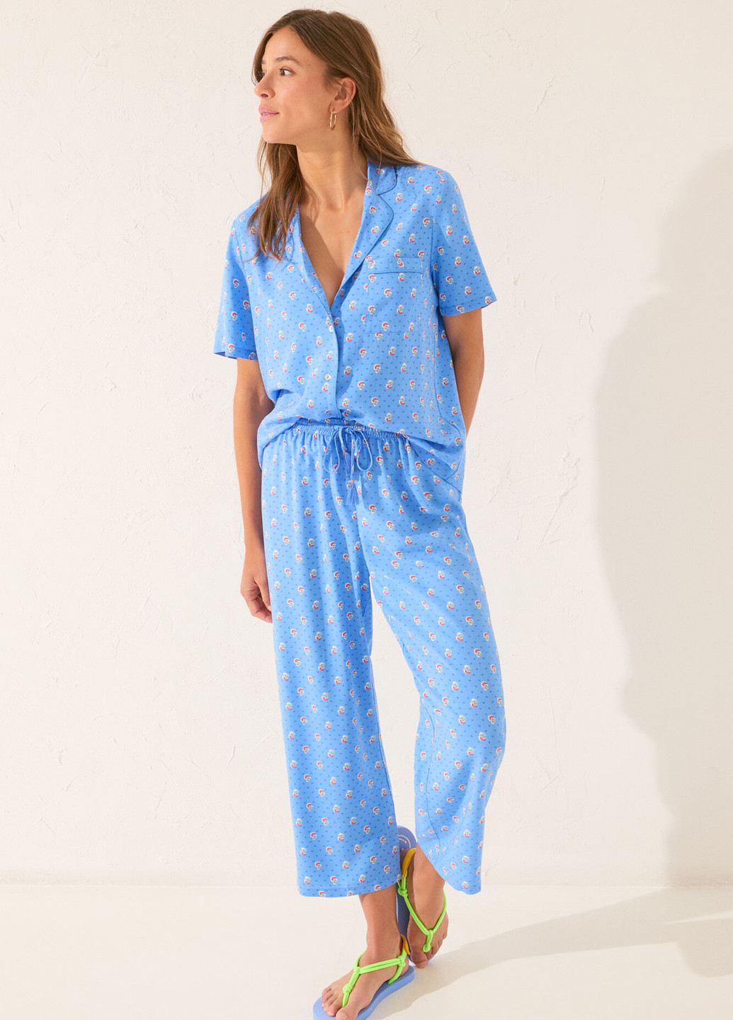 Темно-блакитна всесезон піжама (сорочка, штани) сорочка + брюки Women'secret