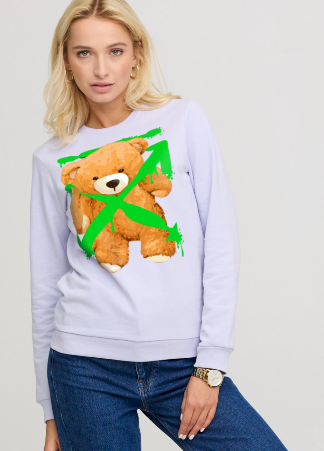 Сиреневый свитшот женский basic /no flis/ YAPPI рисунок (252259153)