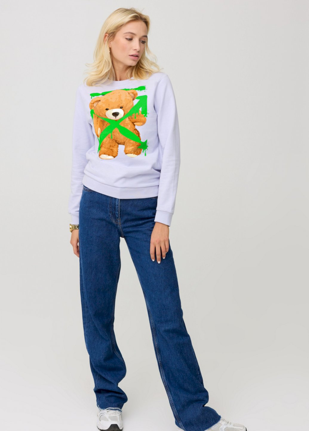 Сиреневый свитшот женский basic /no flis/ YAPPI рисунок (252259153)