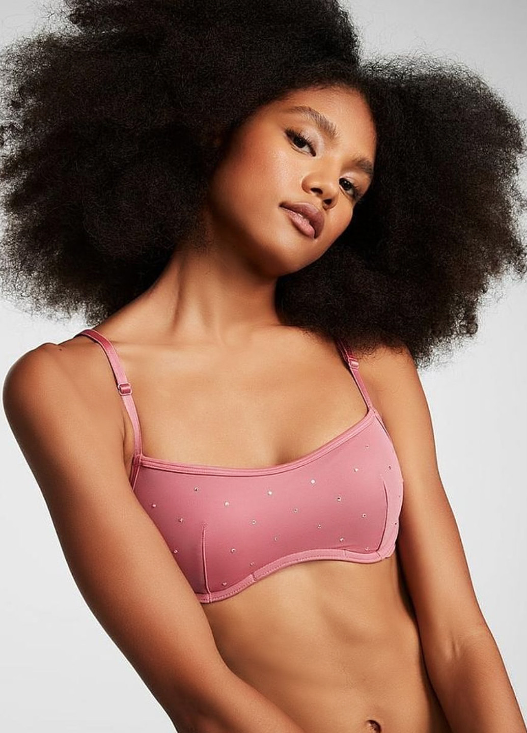 Розовый демисезонный комплект (бюстгальтер, трусики) Victoria's Secret