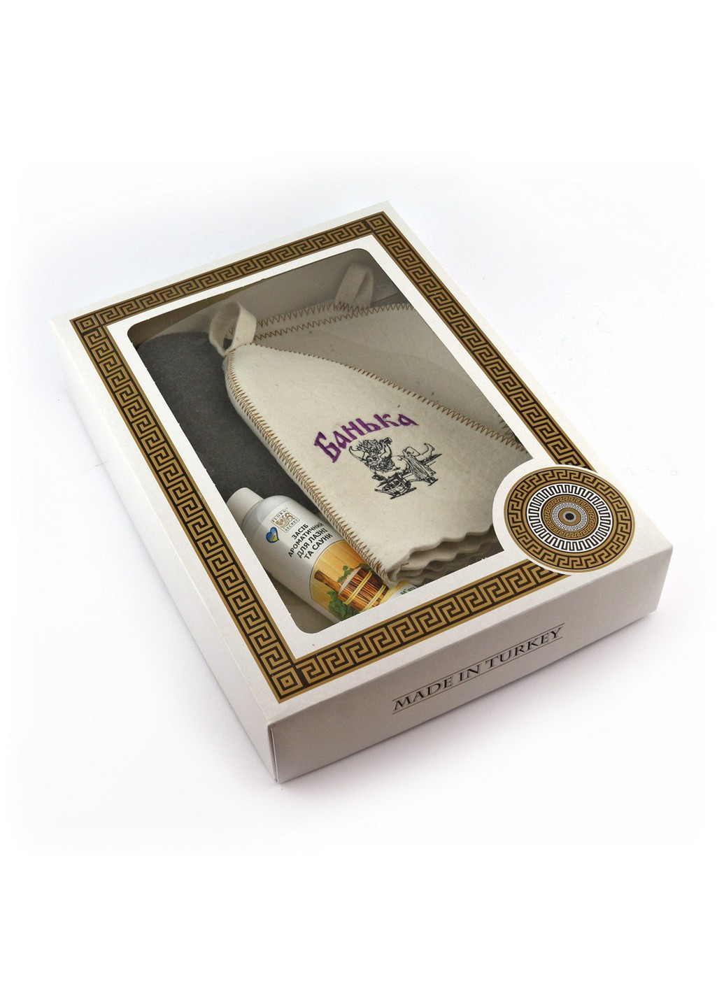 Подарунковий комплект для сауни Банька, 4 предмети Luxyart (219981631)