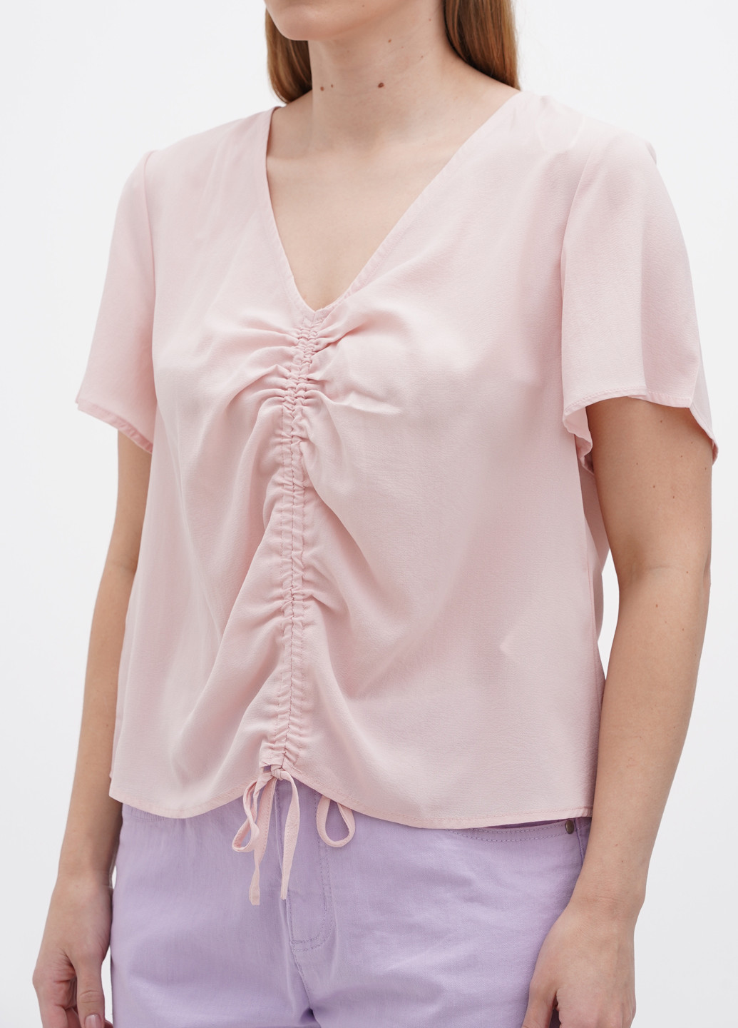 Светло-розовая летняя блуза Vila
