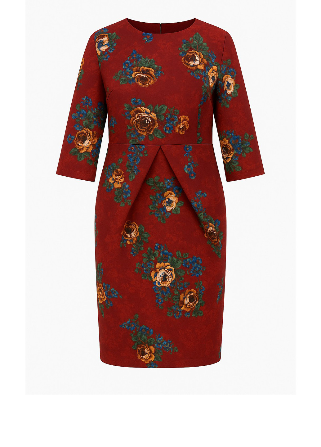 Бордовое кэжуал платье футляр Imperial с цветочным принтом
