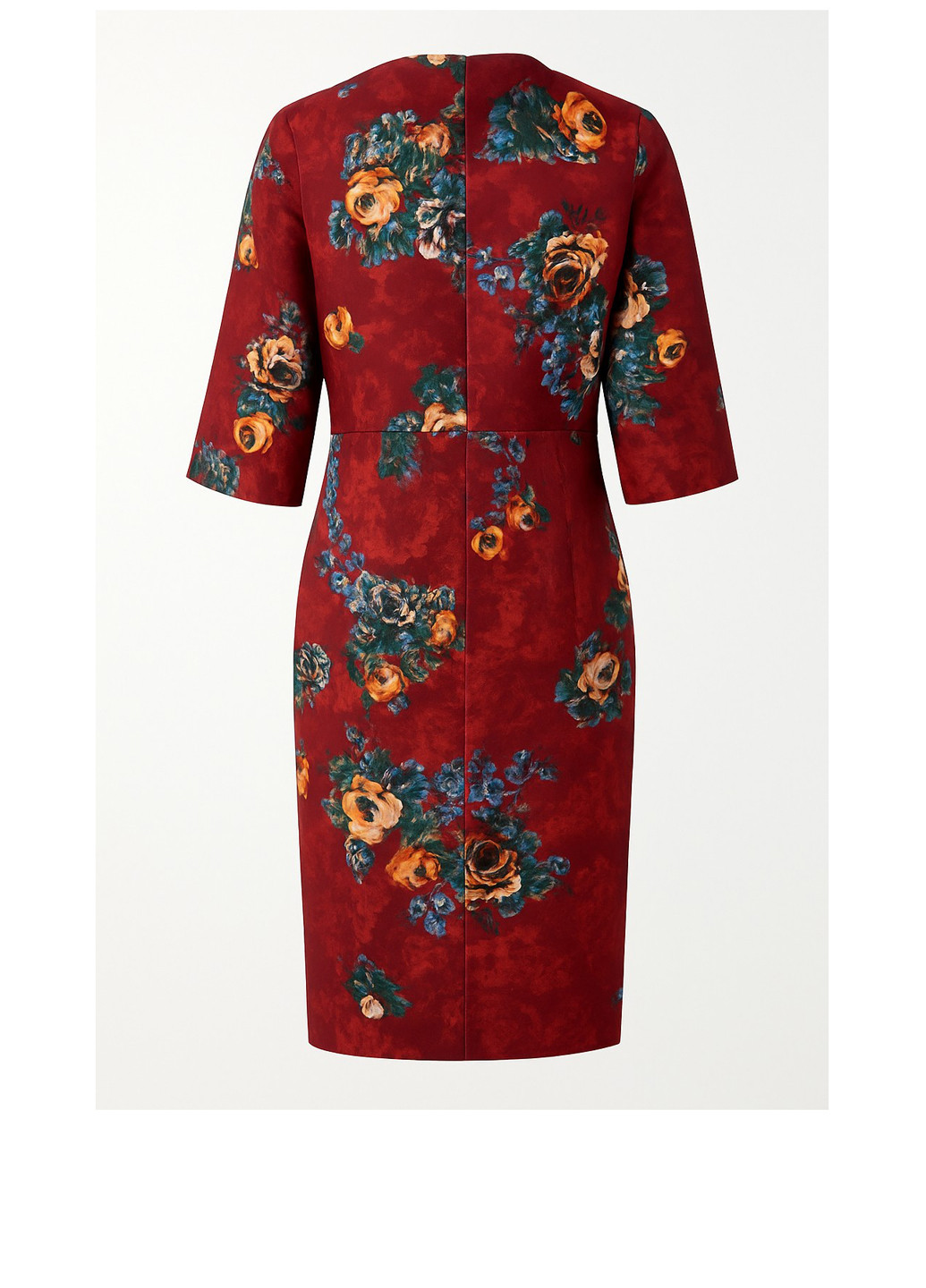 Бордовое кэжуал платье футляр Imperial с цветочным принтом