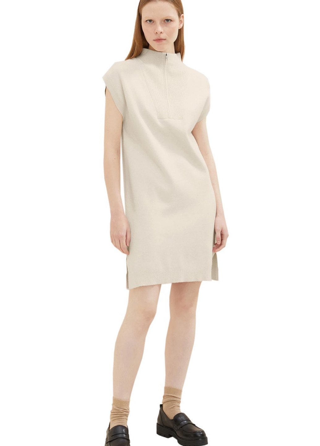 Молочна кежуал сукня сукня светр Tom Tailor однотонна