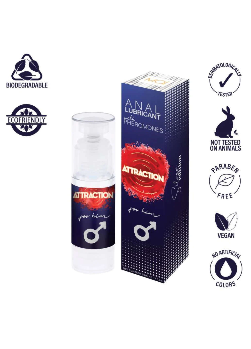 Масло для анального сексу Attraction Anal for Him (50 мл) на водній основі з феромонами MAI (254151729)