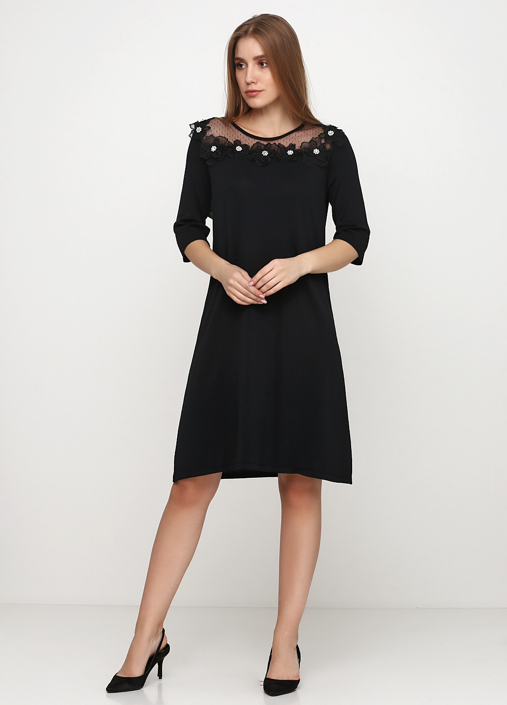 Чорна кежуал сукня а-силует Beauty Women однотонна