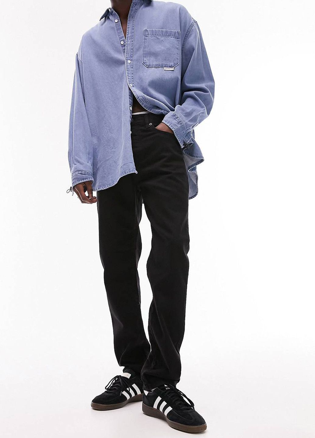 Черные демисезонные прямые джинсы Topman