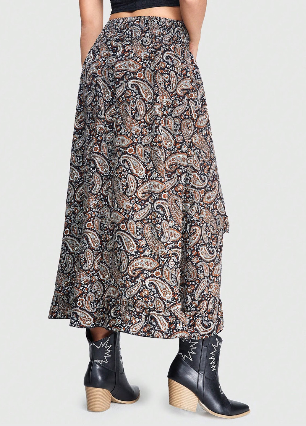 Разноцветная кэжуал "турецкие огурцы" юбка SHEIN клешированная