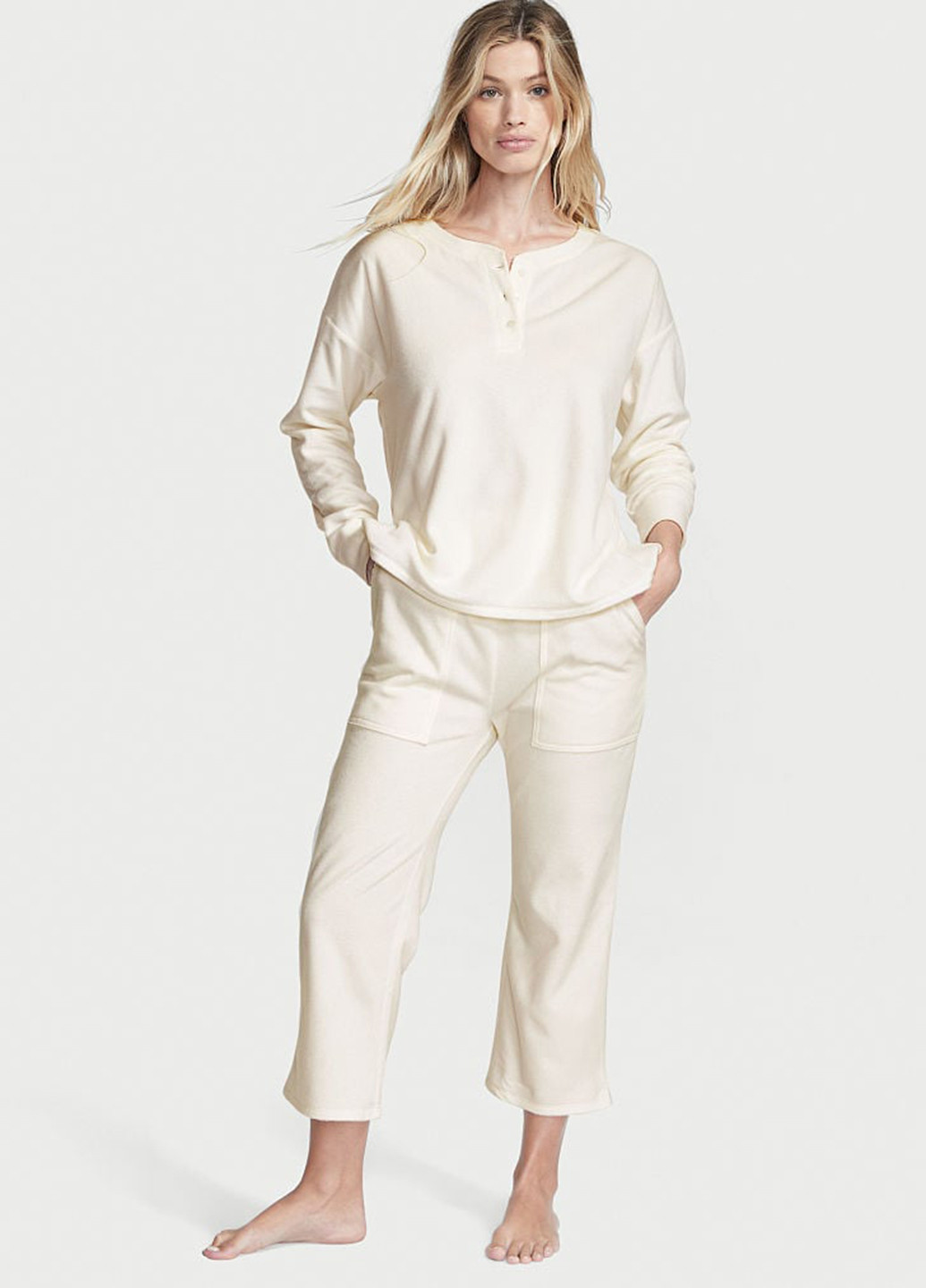 Молочна всесезон піжама (лонгслів, штани) лонгслив + брюки Victoria's Secret