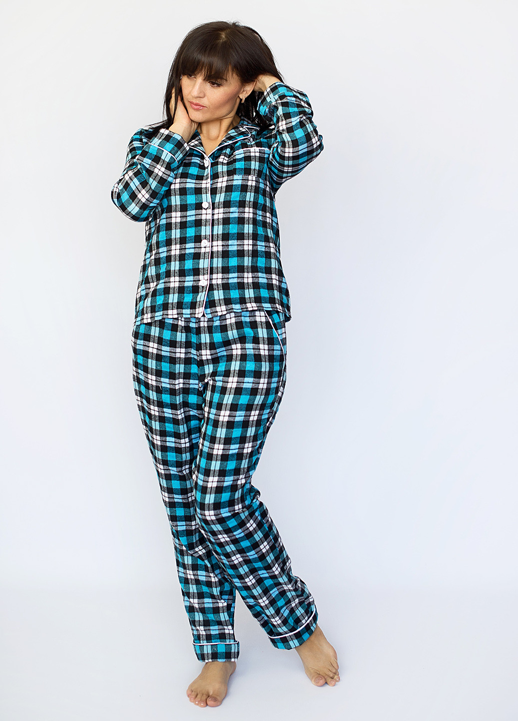Темно-бирюзовая всесезон пижама (рубашка, брюки) M & G