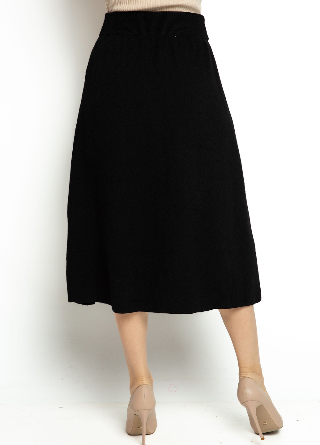 Черная кэжуал однотонная юбка Time of Style а-силуэта (трапеция)