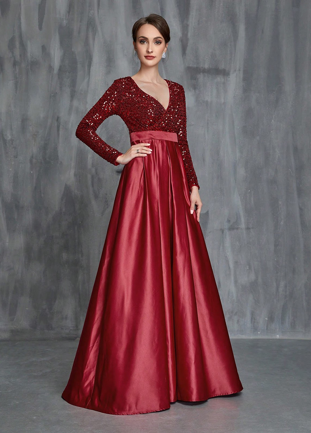 Червона коктейльна сукня в стилі армпір SHEIN однотонна