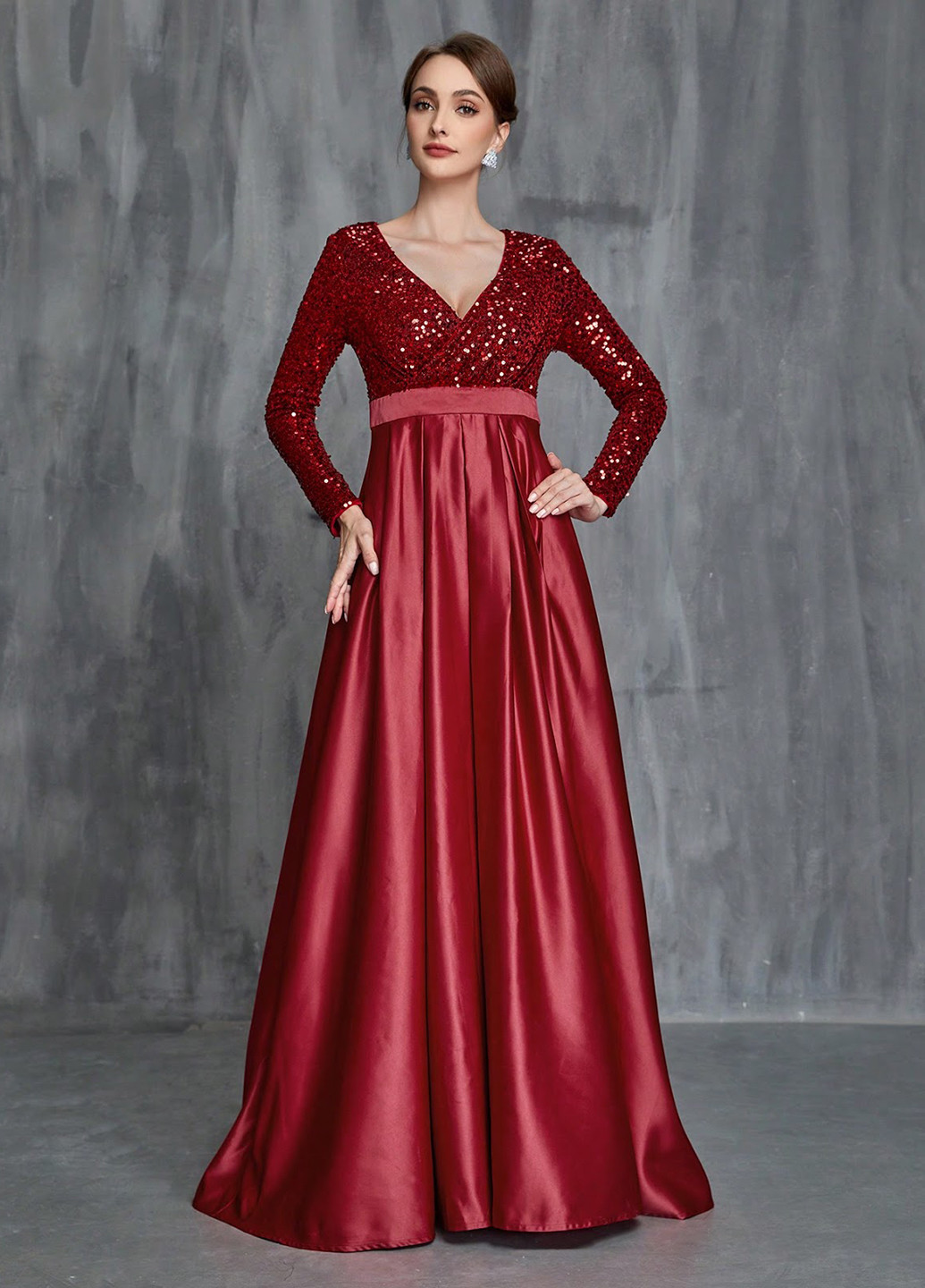 Червона коктейльна сукня в стилі армпір SHEIN однотонна