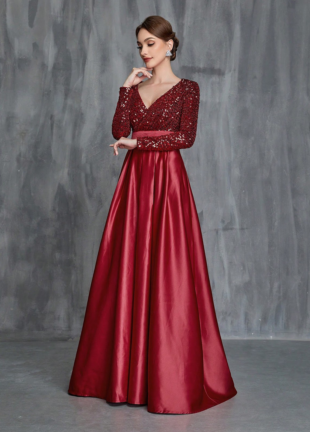 Червона коктейльна сукня в стилі армпір SHEIN однотонна