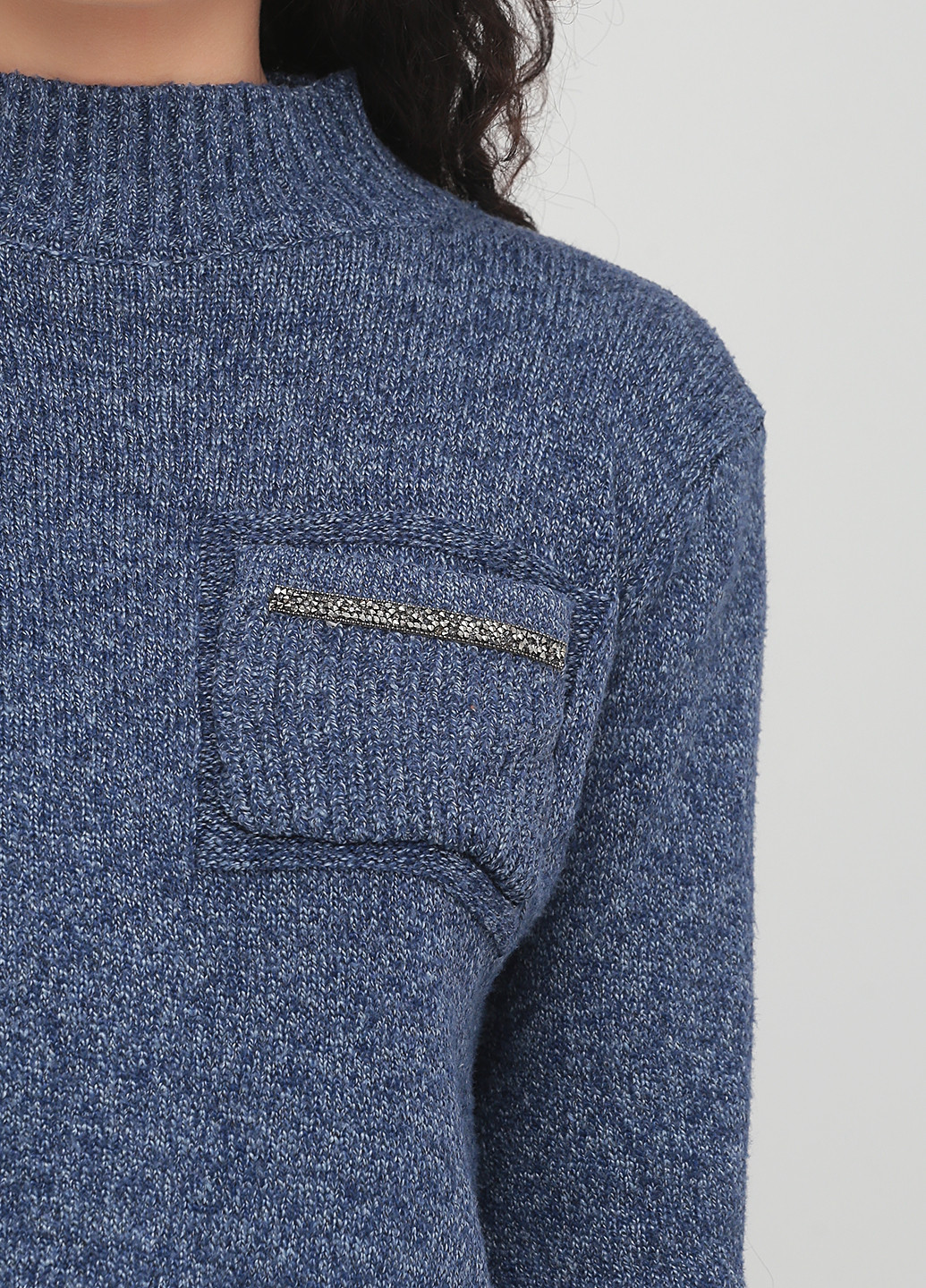 Темно-синий демисезонный свитер No Brand