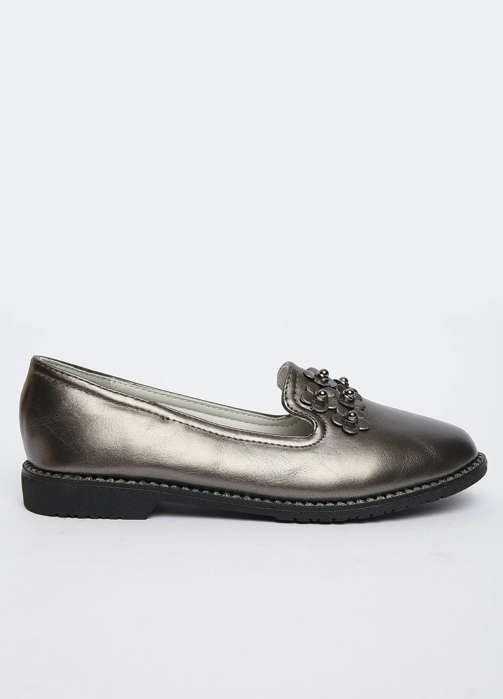 Туфлі зі стразами дитячі дівчинка сірі Let's Shop (254726396)