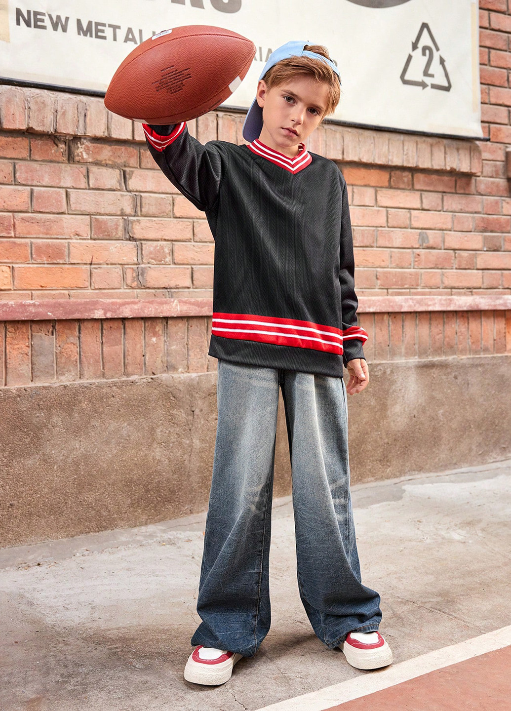 SHEIN свитшот полоска черный кэжуал полиэстер