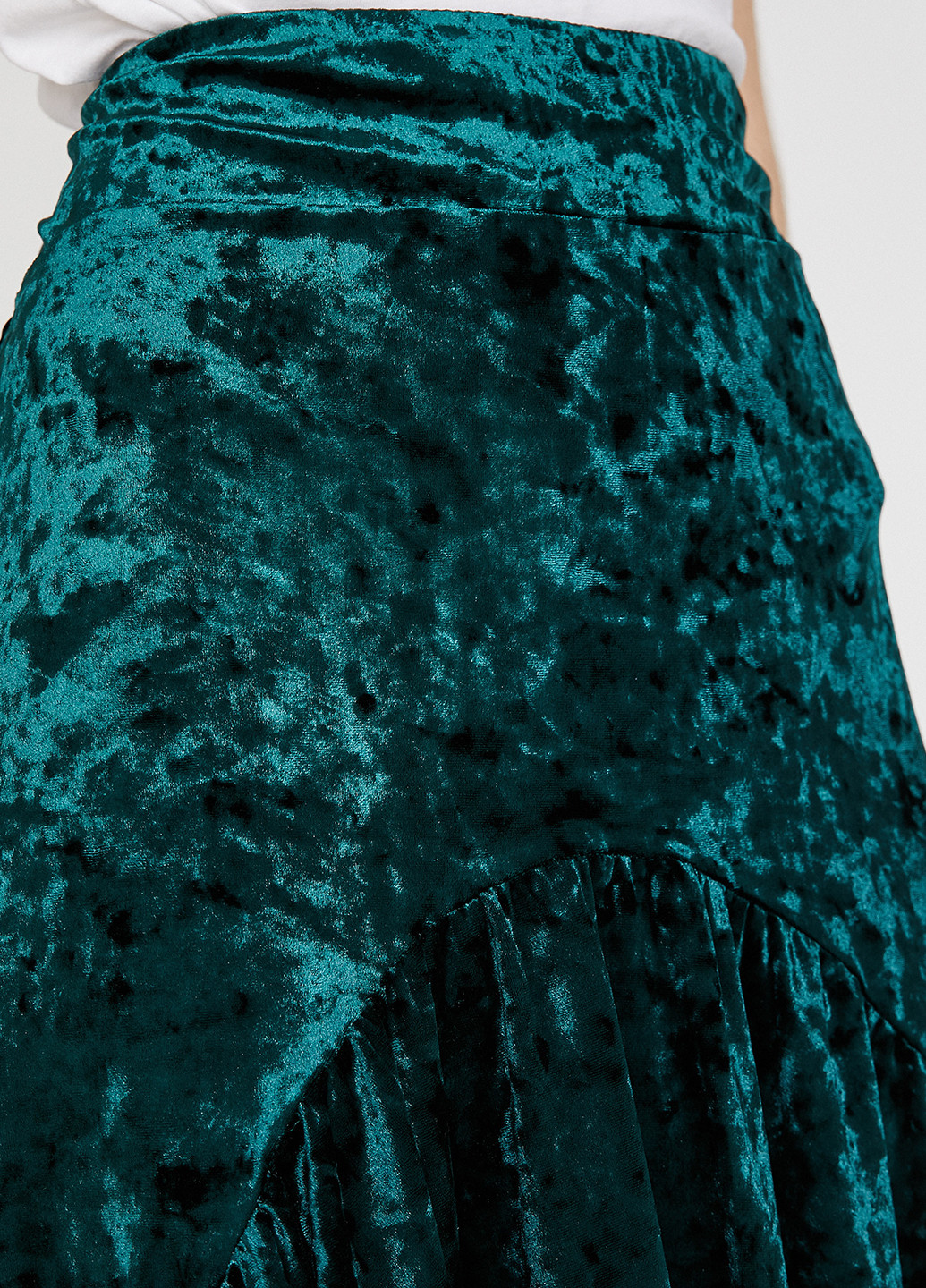 Изумрудная кэжуал однотонная юбка KOTON а-силуэта (трапеция)