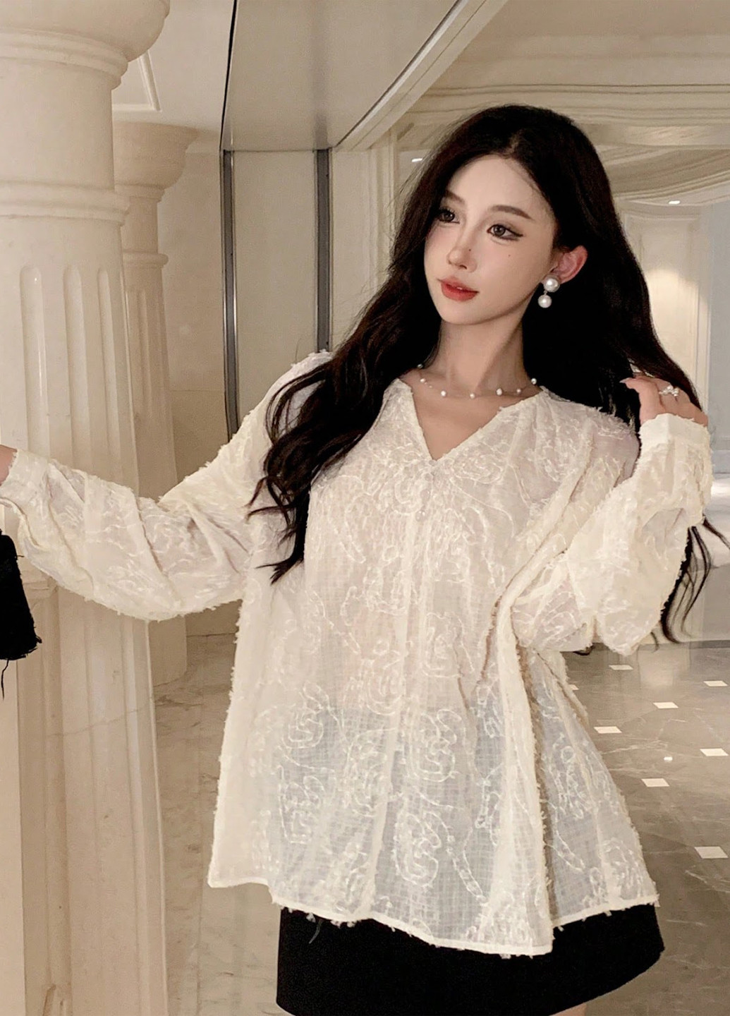 Айвори блуза SHEIN