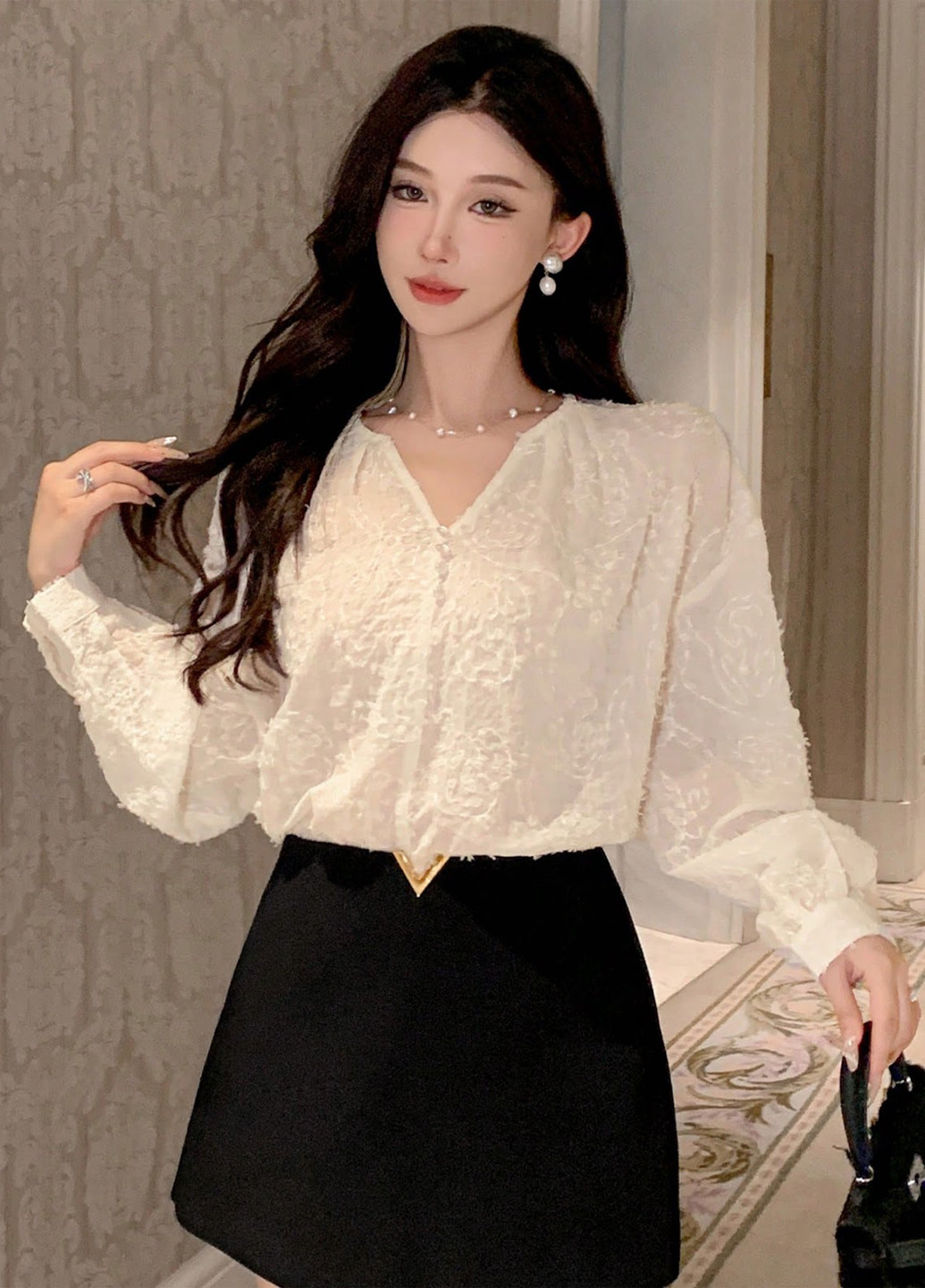 Айвори блуза SHEIN