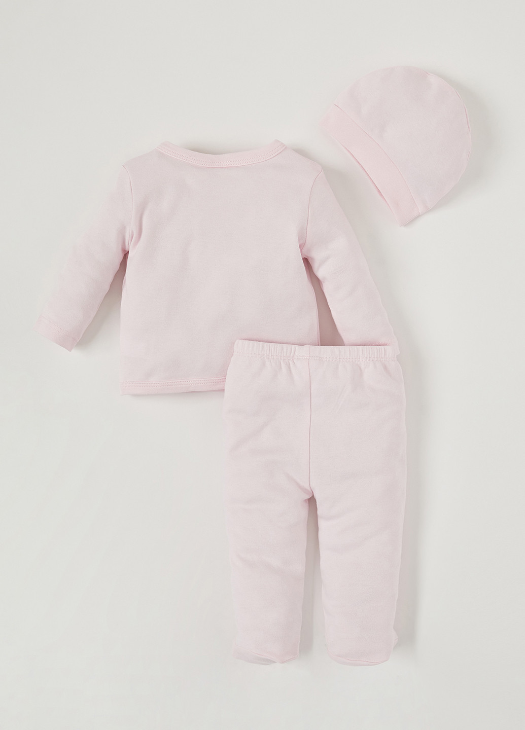 Светло-розовый демисезонный костюм(реглан, брюки, шапочка) DeFacto